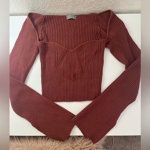Burnt orange urban sweater corset top